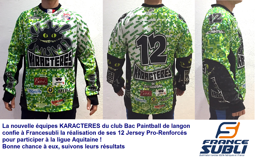 Jersey paintball sublimé KARACTERES