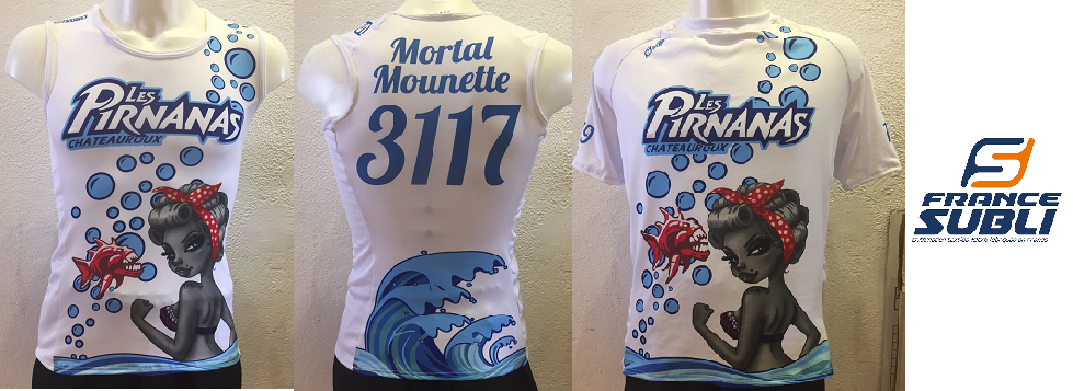 debardeur et maillot roller derby pirnanas