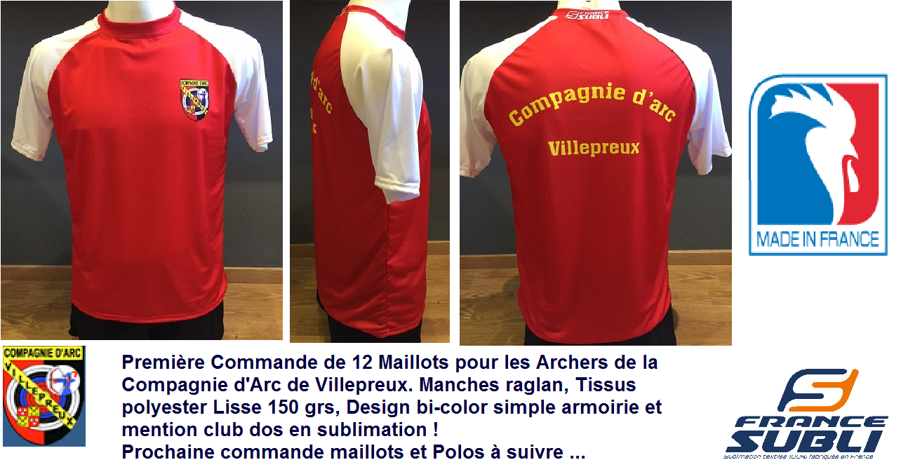 Maillots sublimés archers de Villepreux