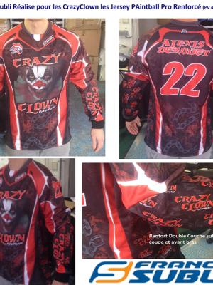 Francesubli réalise les Jerseys pour les Crazy Clown Paintball