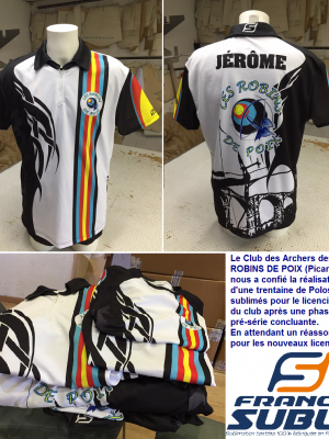 Réalisation Polos Sublimés Archers des Robins de Poix